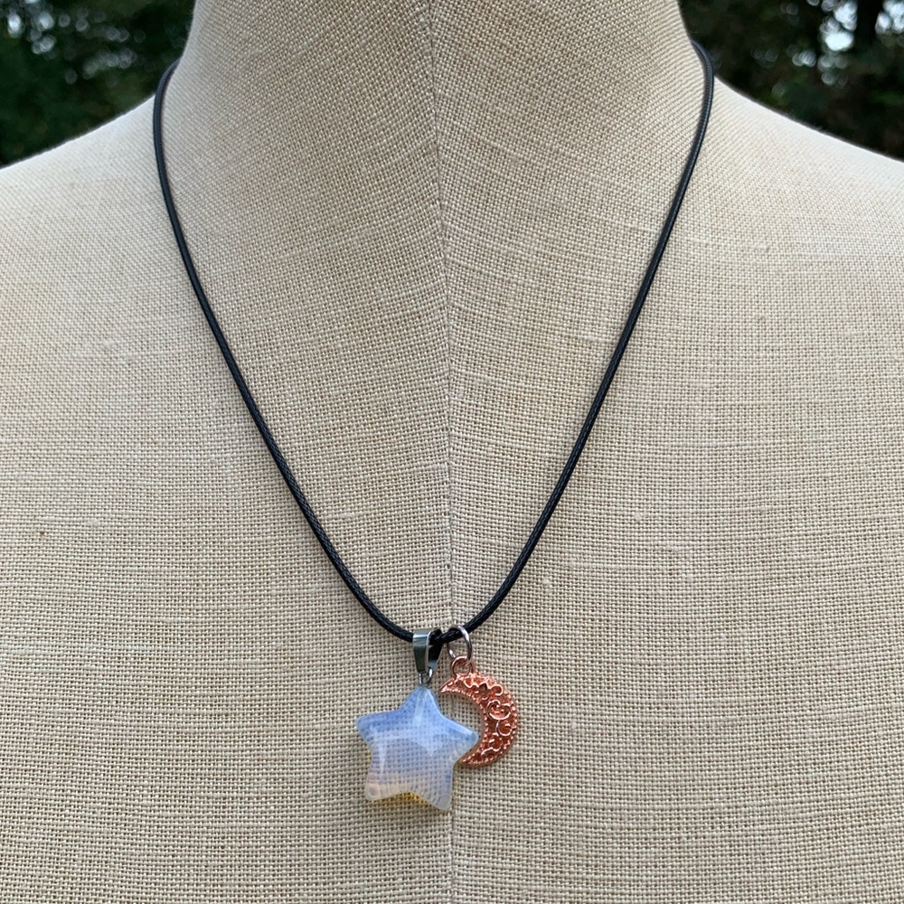 Handmade Moonstone Star Stone Amulet with Sun Charm - Picture 9 of 11